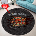 Customize Name Firefighter Circle Rug DQB29052101