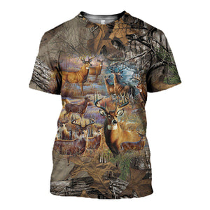 3D All Over Printed Deer camo Clothes-Apparel-HP Arts-T-Shirt-S-Vibe Cosy™