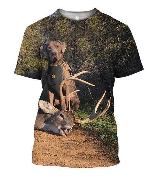 All Over Printed Deer Hunting H844B-Apparel-HbArts-T-Shirt-S-Vibe Cosy™