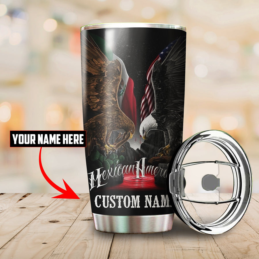 Mexican American Custom Name Stainless Steel Tumbler 20Oz