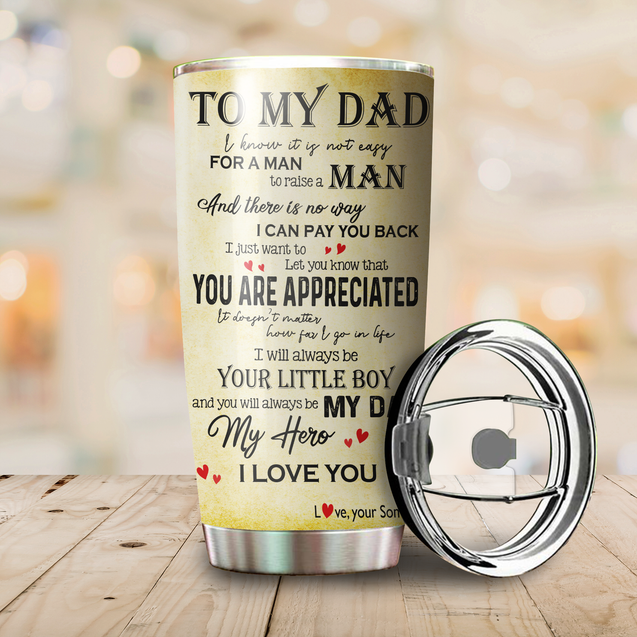 To My Dad From Son Stainless Steel Tumbler 20oz NDD10292003