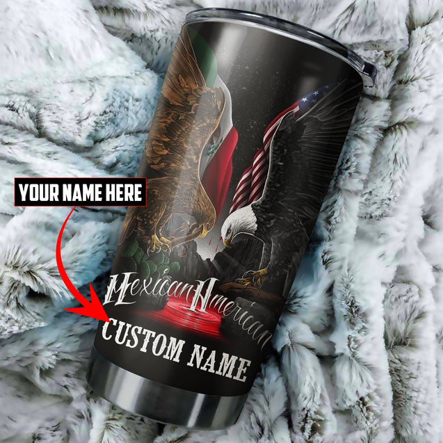 Mexican American Custom Name Stainless Steel Tumbler 20Oz