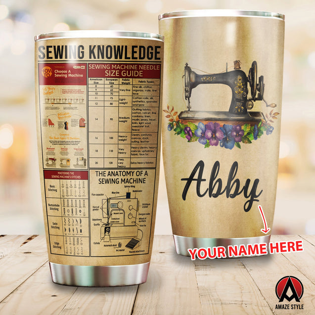 Sewing knowledge tumbler custom name HAC260306-HG-Vibe Cosy™