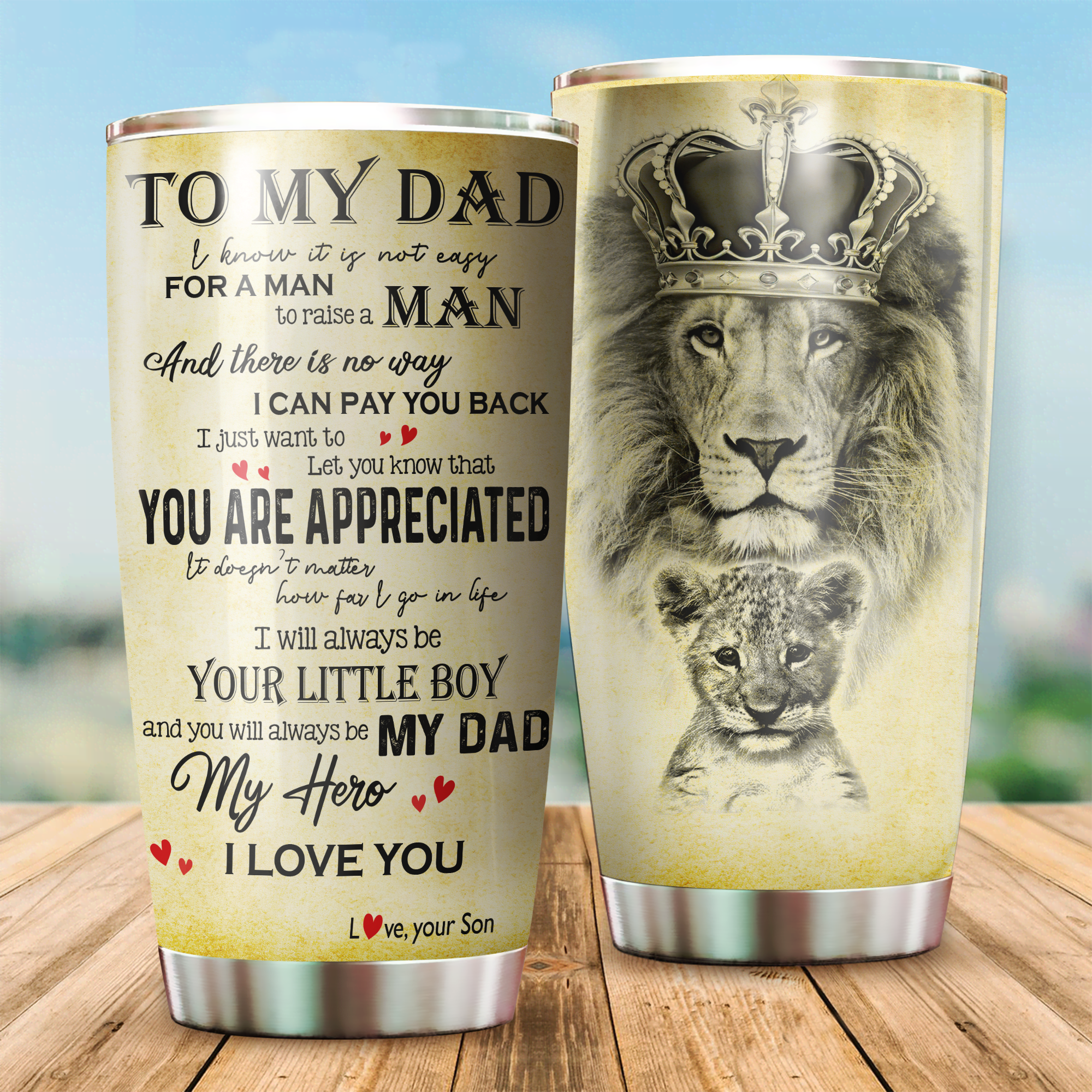To My Dad From Son Stainless Steel Tumbler 20oz NDD10292003