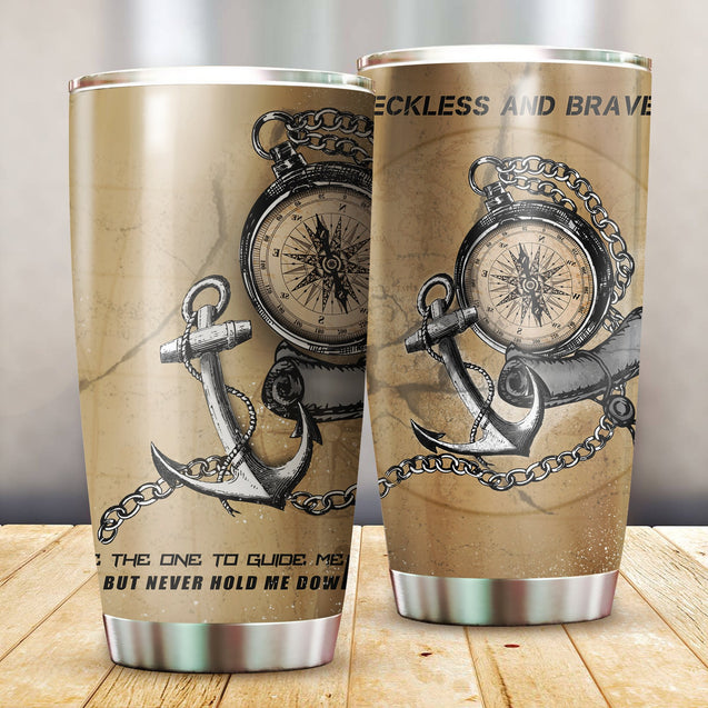 Reckless and Brave Stainless Steel Tumbler 20 Oz JJ100301-Tumbler-Huyencass-Vibe Cosy™