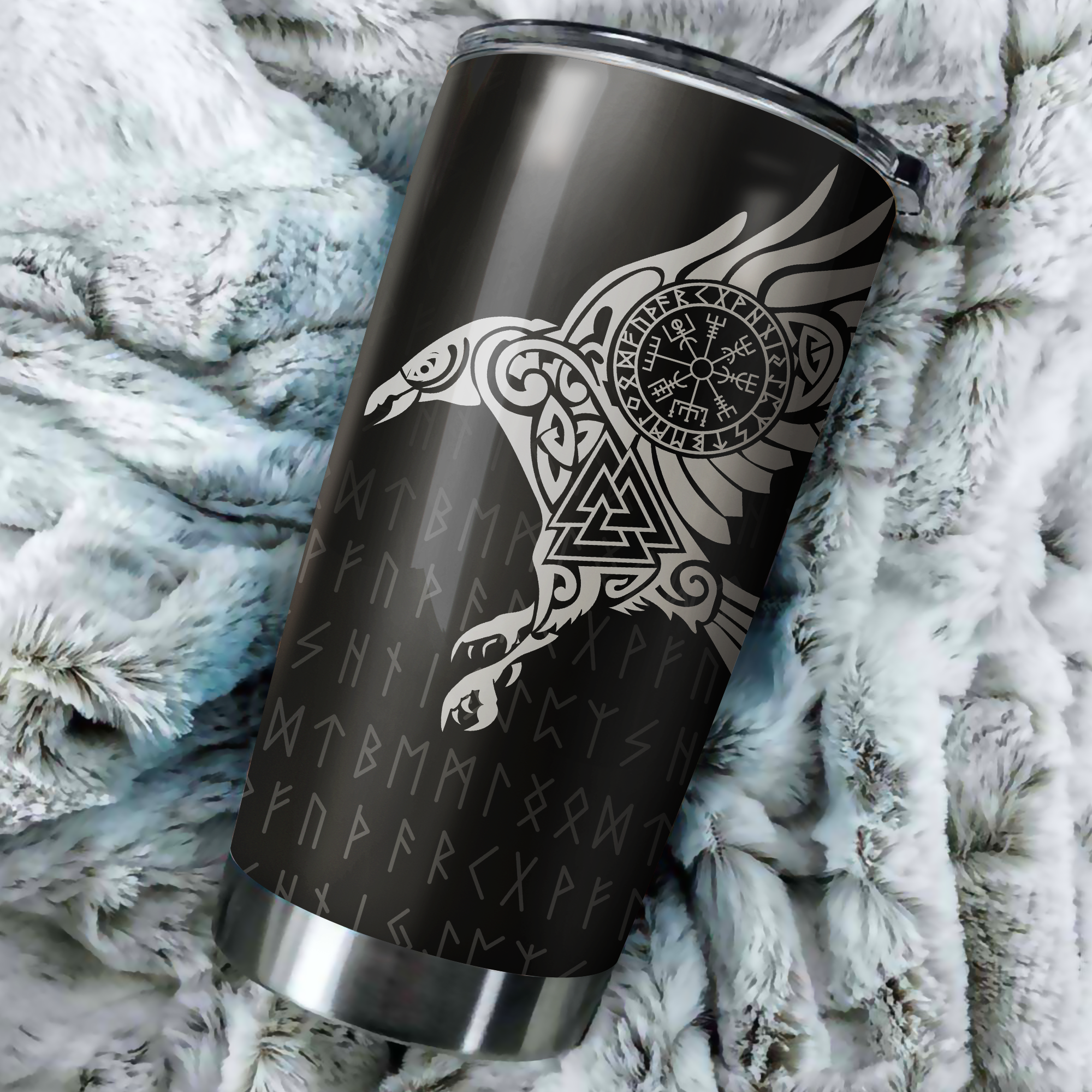 Vikings - The Raven of Odin Tattoo Tumbler-HP Arts-Vibe Cosy™