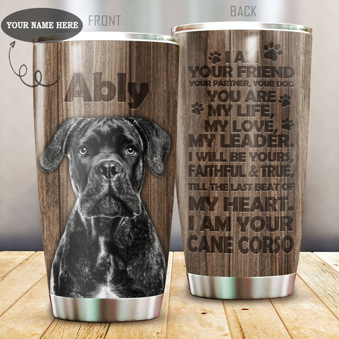 Cane corso stainless steel tumbler custom name HAC080403-HG-Vibe Cosy™