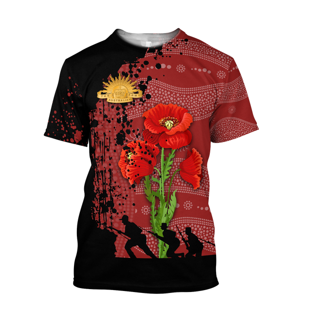 Premium Anzac Day Poppy 3D Printed Unisex Shirts TN