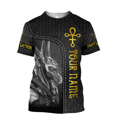 Custom name Anubis Egyptian God the Protector 3D design print shirts