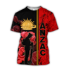 Premium Anzac Day Australian Army Poppy 3D Printed Unisex Shirts TN NTN03042104