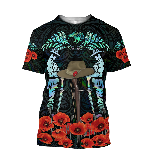 Premium Anzac Day Fern 3D Printed Unisex Shirts TN