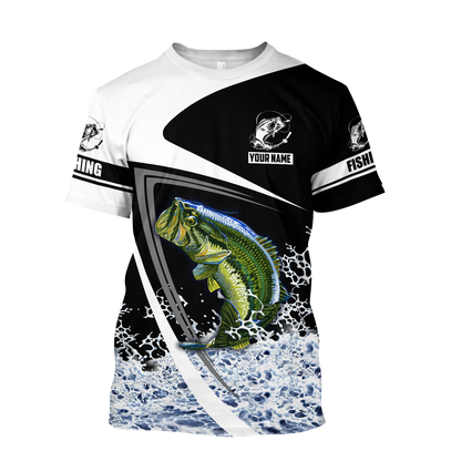 Custom name Bass Fishing Hoodie 3D print shirts
