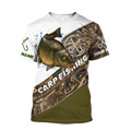 Custom name Carp Fishing camo 3D print shirts