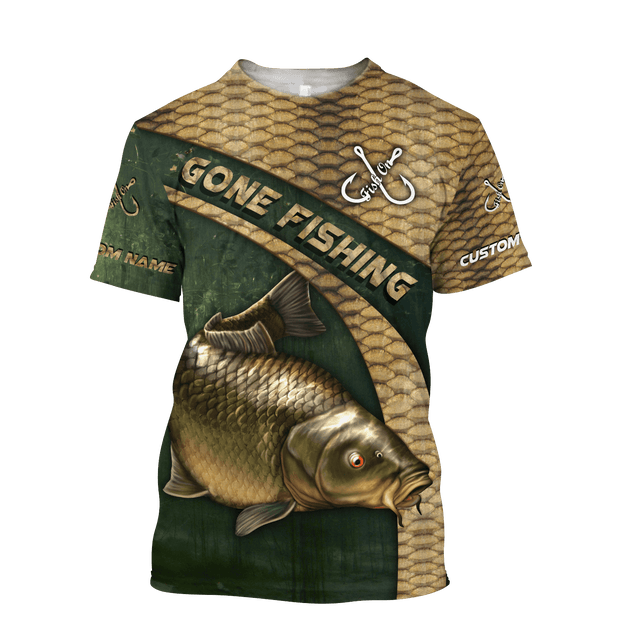 Custom name Carp Fishing Skin Camo 3D printed shirts