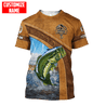 Custom name Bass Fishing Jumping 3D printed shirts