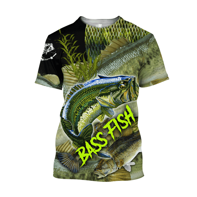 Bass fishing on skin 3D print fishing shirt for men and women