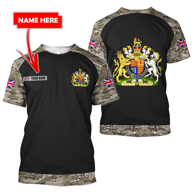 Personalized Name XT Bristish Veteran Coat of Arms 3D Printed Shirts TNA01042105