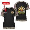 Personalized Name XT Bristish Veteran Coat of Arms 3D Printed Shirts TNA01042105