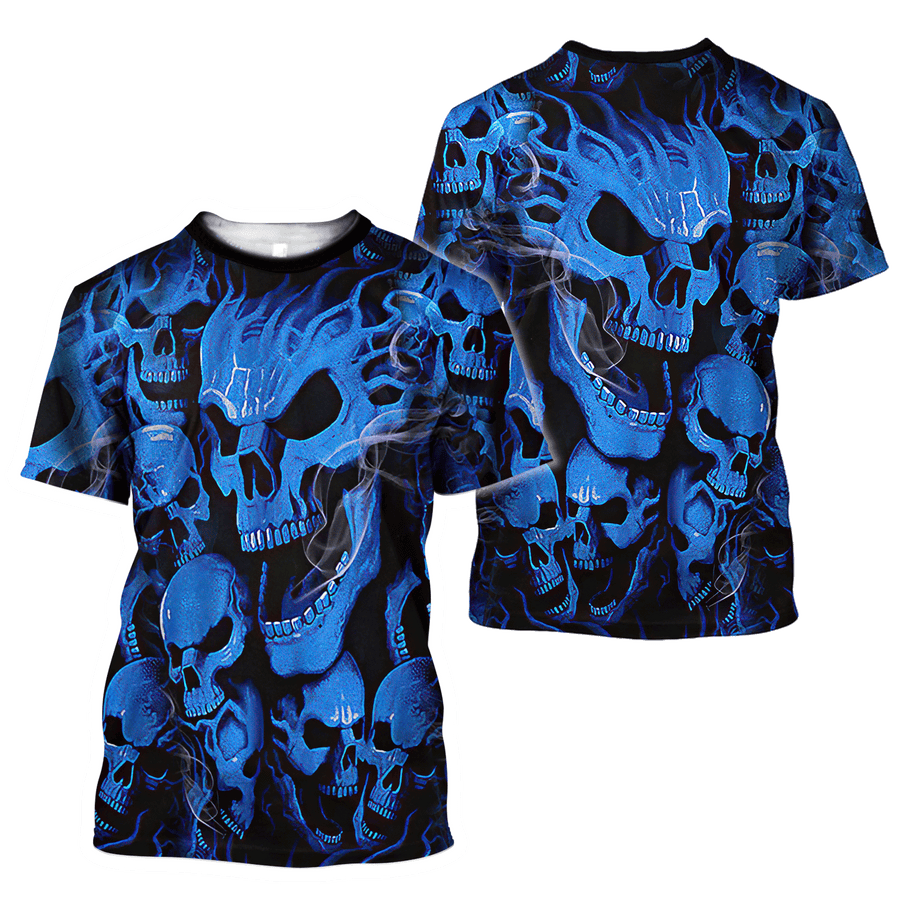 Pile Blue Ghost Skull Unisex T-shirt KL15112201