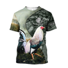 Rooster 3D All Over Printed Unisex Deluxe Hoodie ML