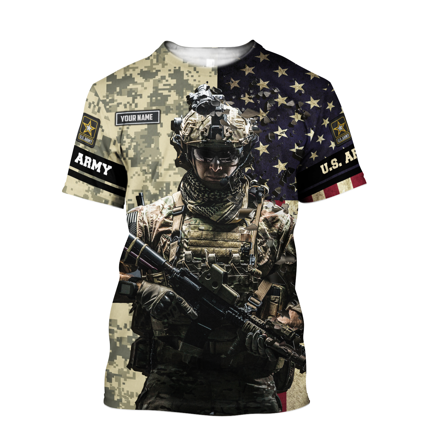 Army Customize Name 3D All Over Printed Shirts MH18112005