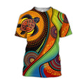 Aboriginal Green Turtles Australia Painting Art 3D design shirts