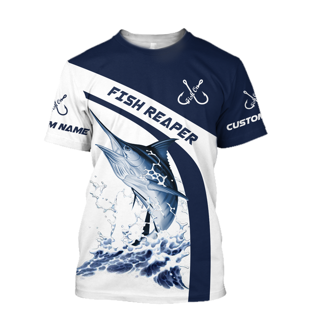 Custom name Marlin fishing design 3d print shirts