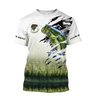 Custom name Bass fishing escape Skin camo 3D printed shirts