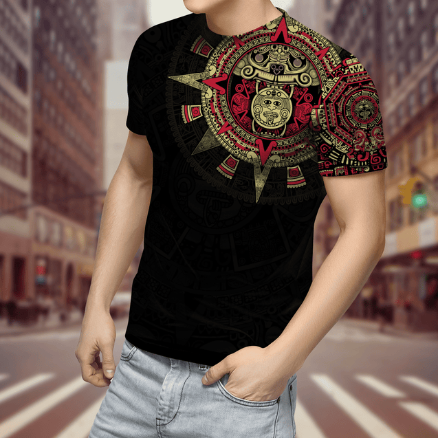 Aztec Mexico Red 3D All Over Printed Unisex Hoodie