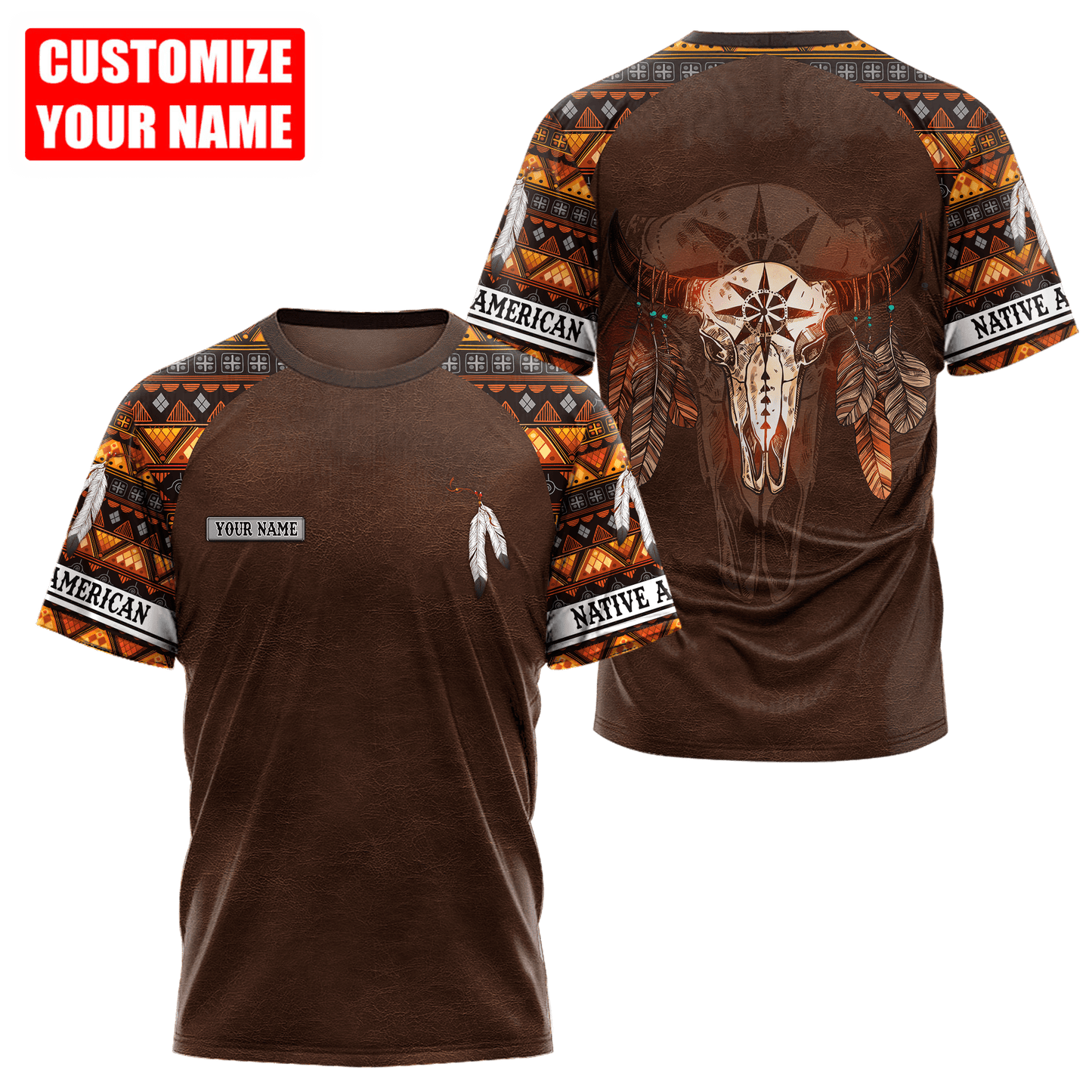 Customized Name Native American 3D All Over Printed Unisex Shirts