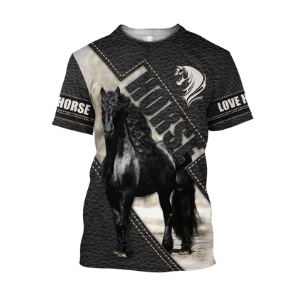 Black Horse 3D All Over Printed Hoodie Pi112058XT