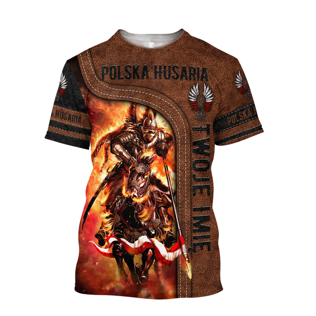 Premium Winged Hussars Leather Pattern Custom name 3D Printed Shirts