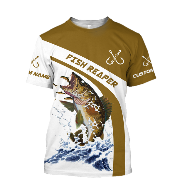 Custom name Walleye fishing design 3d print shirts