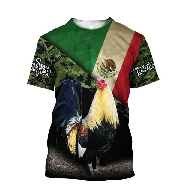 Rooster Mexico 3D All Over Printed Hoodie