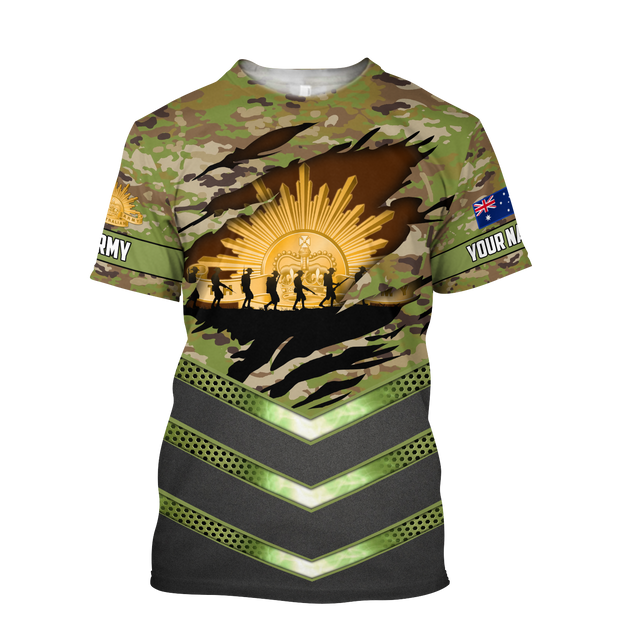 Premium Personalized Australian Army 3D Printed Unisex Shirts TN