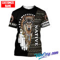 Customized Name Native American 3D All Over Printed Unisex Shirts