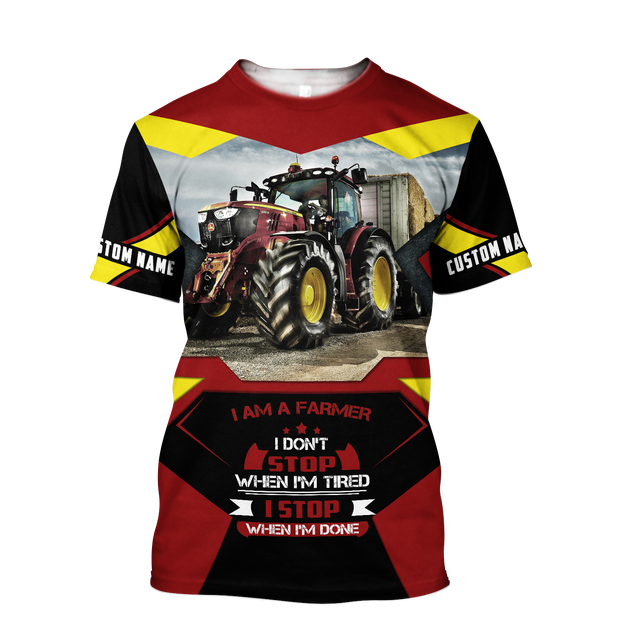 3D All Over Printed Tractor red  Unisex Shirts Custom Name XT PD04022101-S1