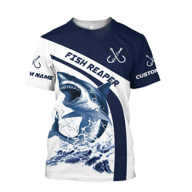 Custom name Shark fishing design 3d print shirts