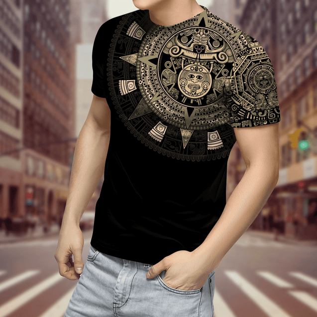 Aztec Mexico Yellow 3D All Over Printed Unisex Shirt