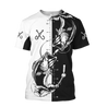 Bass fishing tattoo the rule Black White 3D print shirts