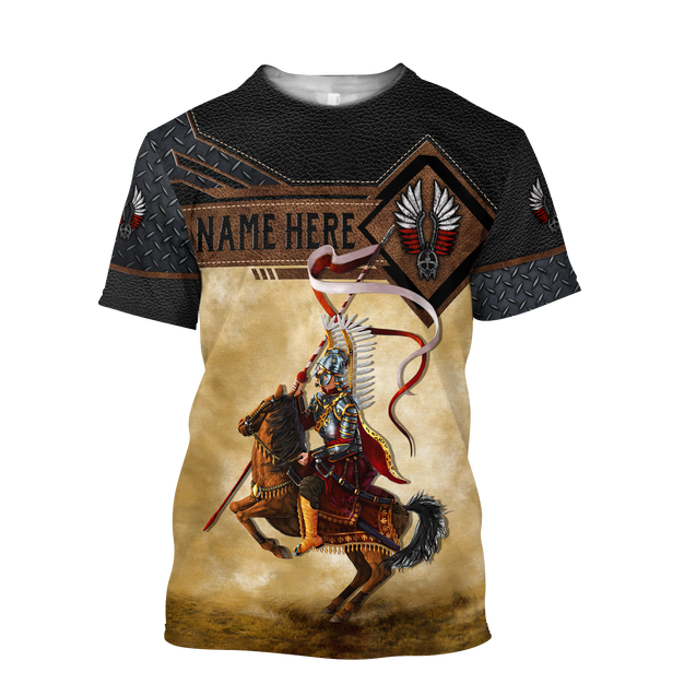 Premium Winged Hussars Metal Pattern Custom name 3D Printed Shirts