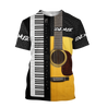 Piano Guitar Musical Instrument 3D All Over Printed Hoodie For Men And Women