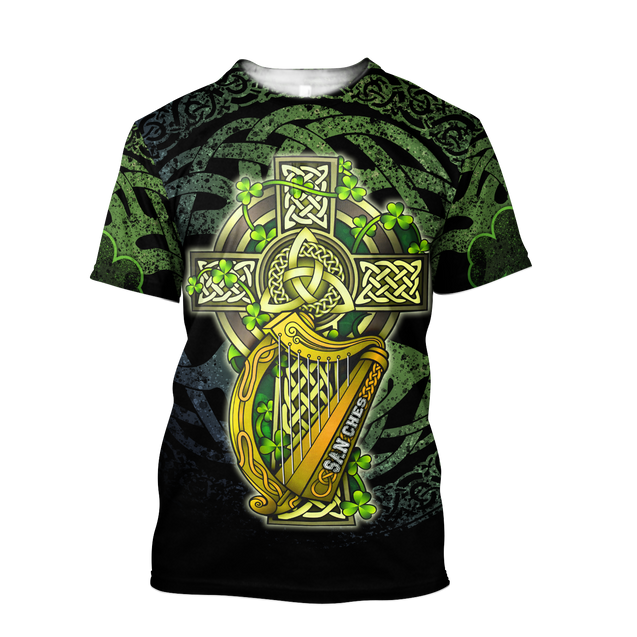 Customize Name Celtic Cross And Harp Hoodie For Men And Women MH04022102