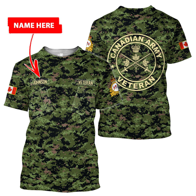 Custom Name XT Canadian Army Veteran 3D Printed Shirts Pi06042105