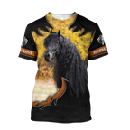 Black Horse 3D All Over Printed Shirts PD19022102