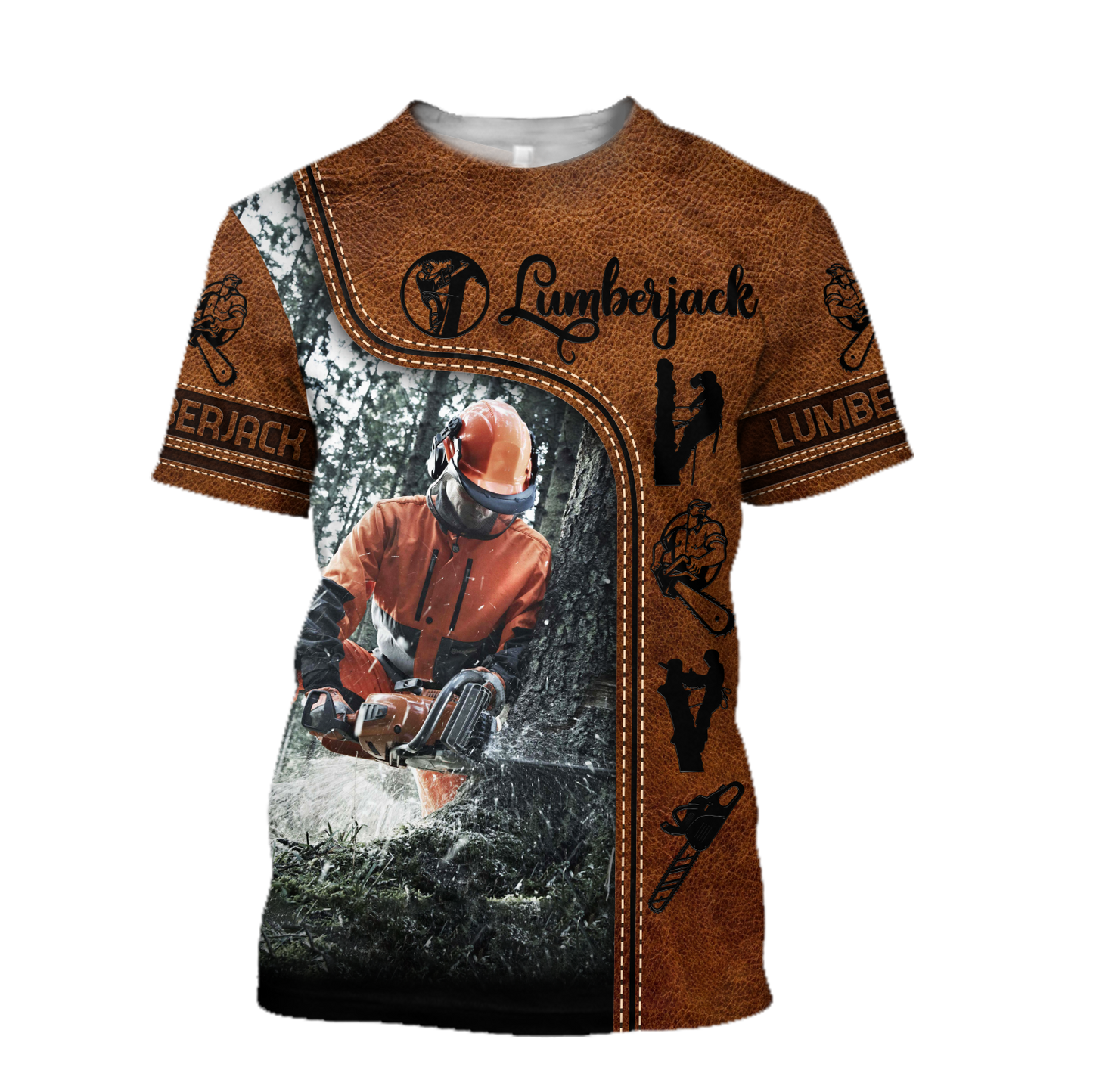 Premium 3D Printed Leather Pattern Lumberjack Shirts MEI