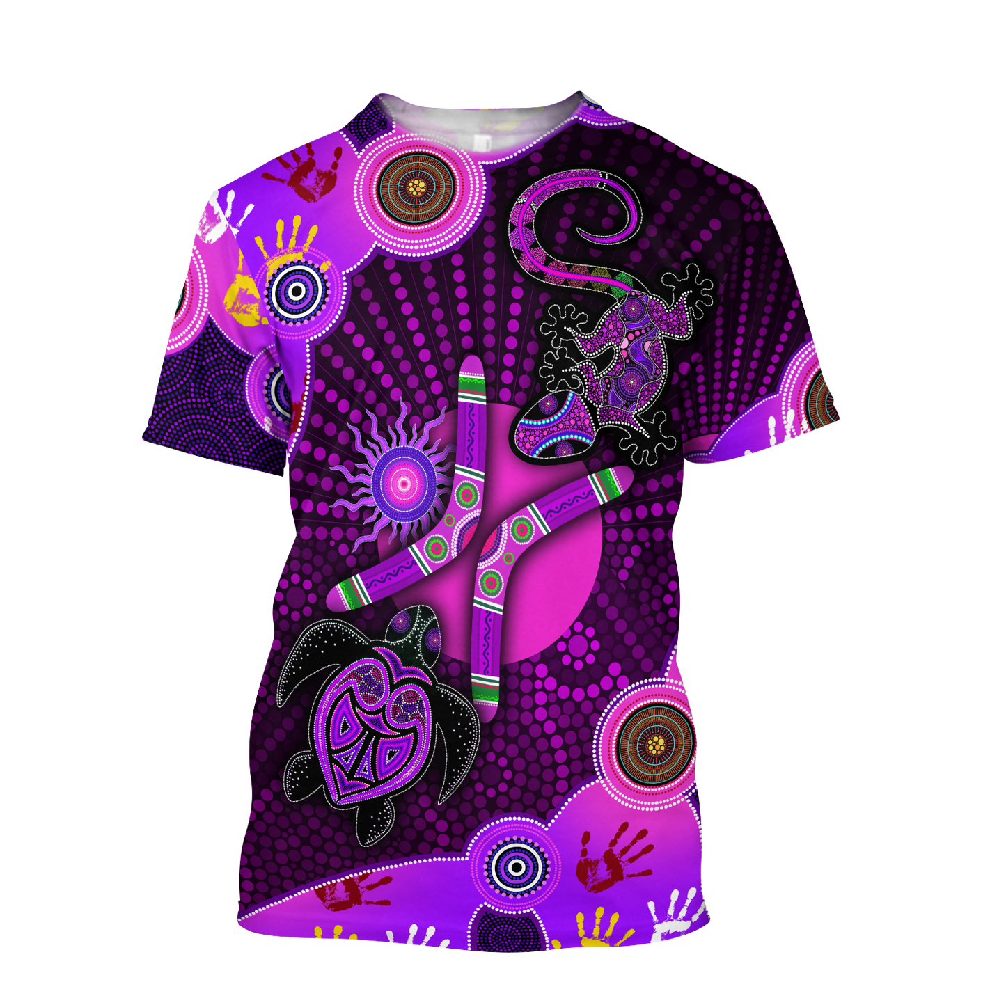 Aboriginal Naidoc Week 2021 Purple Turtle Lizard Sun 3D printed summer shirts