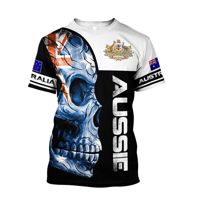 Premium Australian Army Skull 3D Printed Unisex Shirts TN