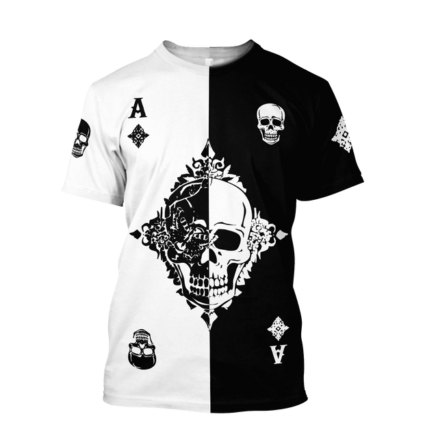 Ace Diamond Skull Gothic Art 3D All Over Printed Unisex Shirts