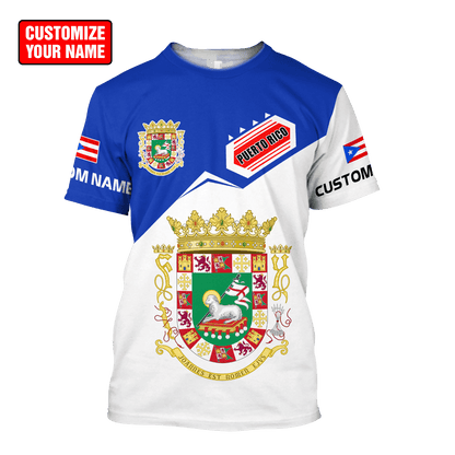 Customize Name Puerto Rico 3D All Over Printed Unisex Shirts